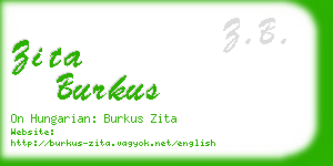 zita burkus business card